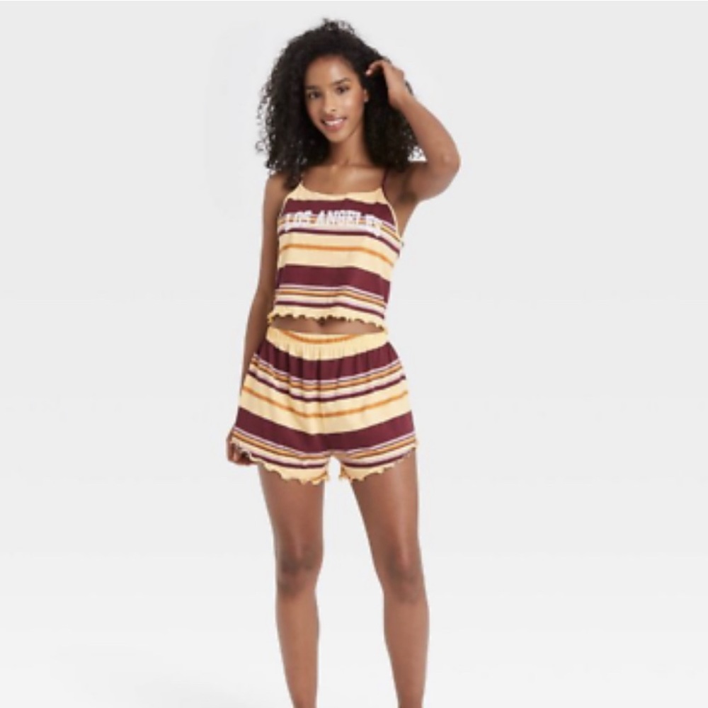 Women's Weekend Soul Striped Los Angeles Cropped Pajama Cami